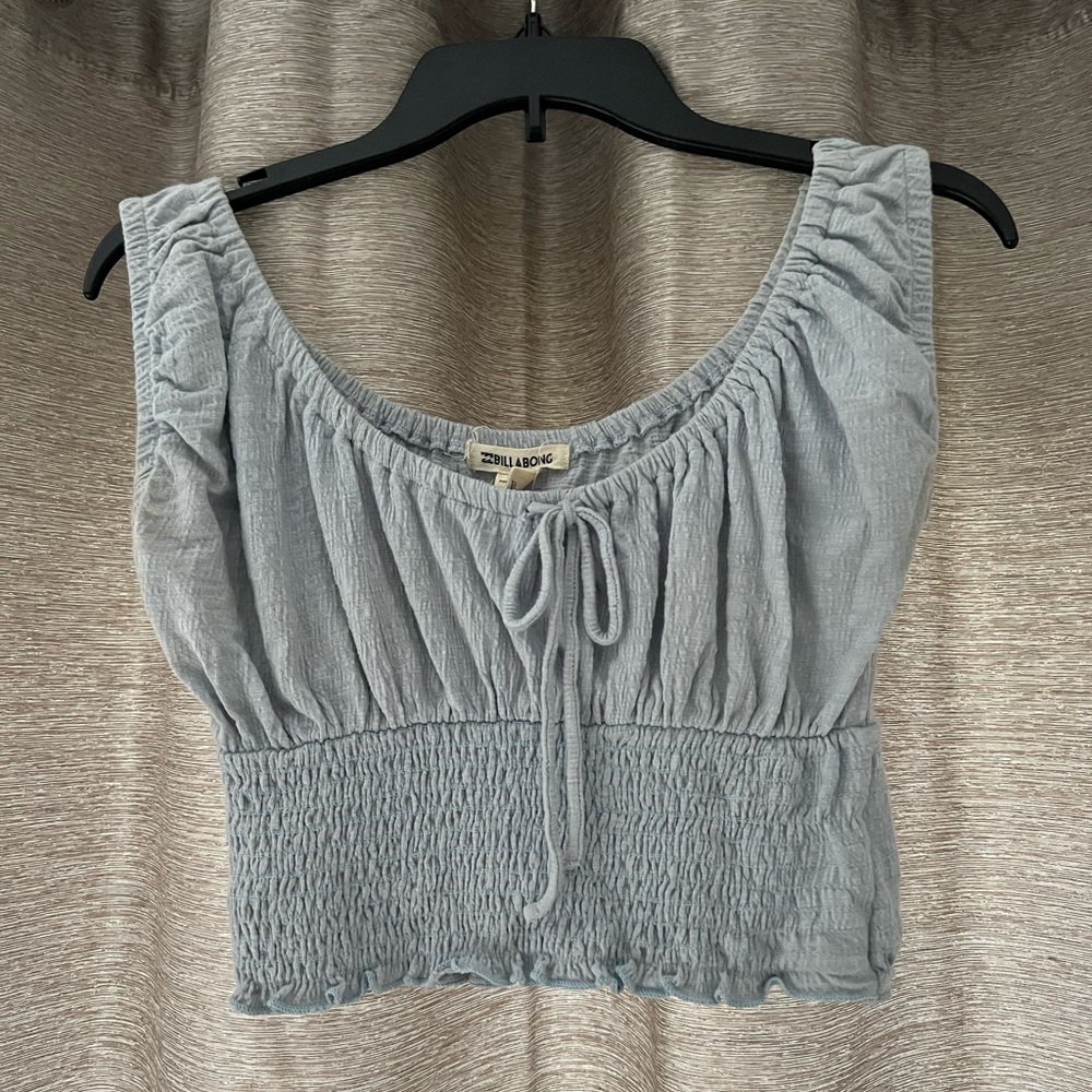 Billabong off the shoulder cropped shirt